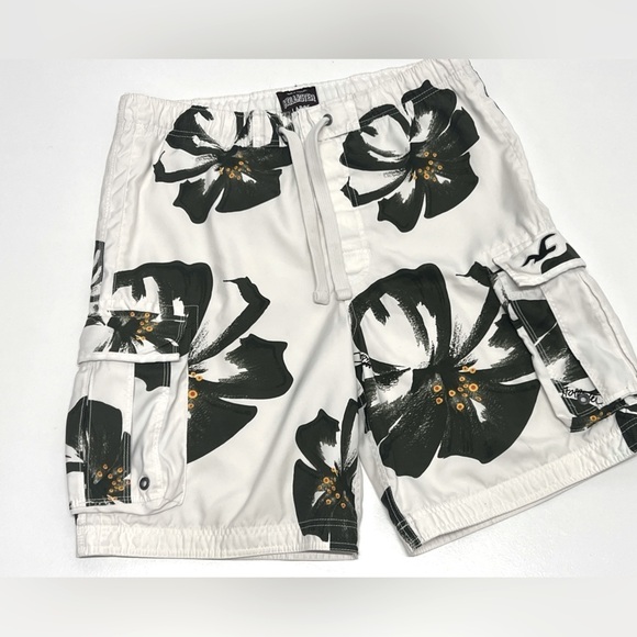 Mens - Hollister Mesh Lined Cargo Board Shorts Foral - L - Picture 1 of 11